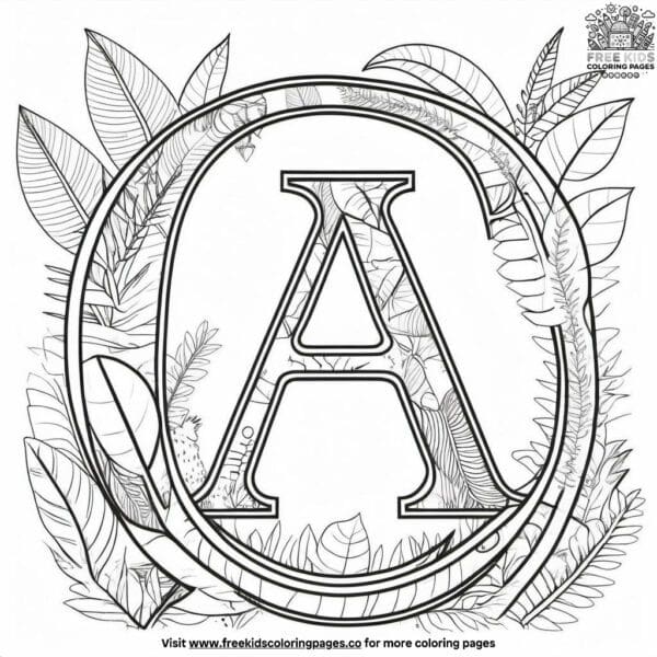 Jungle alphabet swing coloring pages