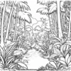 Jungle Bushes Coloring Pages