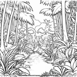 Jungle Bushes Coloring Pages