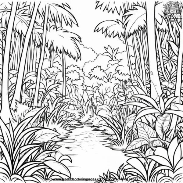 Jungle bushes coloring pages