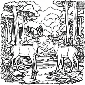 Jungle Deer Coloring Pages