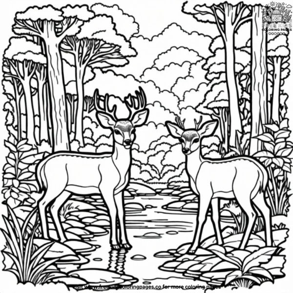 Jungle deer coloring pages