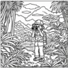 Jungle Explorers with Binoculars Coloring Pages