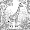 Jungle Giraffe Coloring Pages