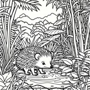 Jungle Hedgehog Coloring Pages