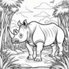 Jungle Rhino Coloring Pages