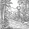 Jungle Riverbank Coloring Pages