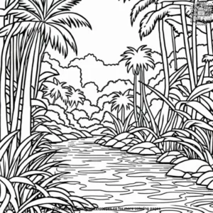 Jungle Riverbank Coloring Pages