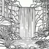 Jungle Waterfall Coloring Pages