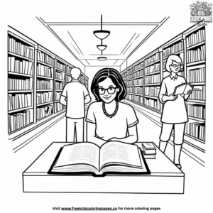 Kind Librarian Coloring Pages