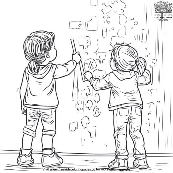 Kindness through art coloring pages