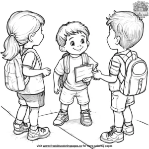 Kindness in school coloring pages