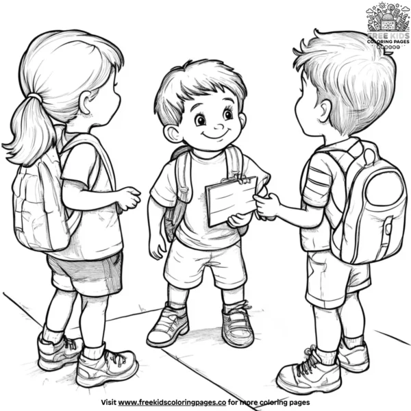 Kindness in school coloring pages