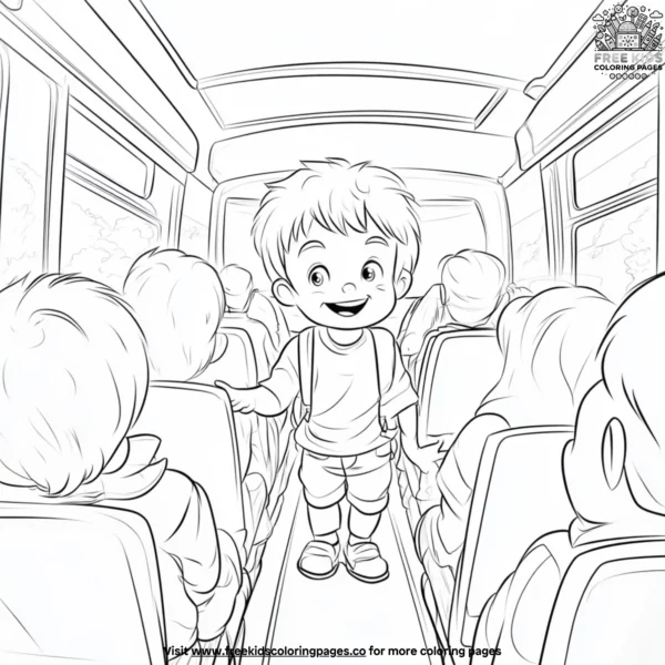 Kindness in transportation coloring pages