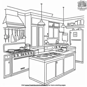 Kitchen Safety Rules Coloring Pages