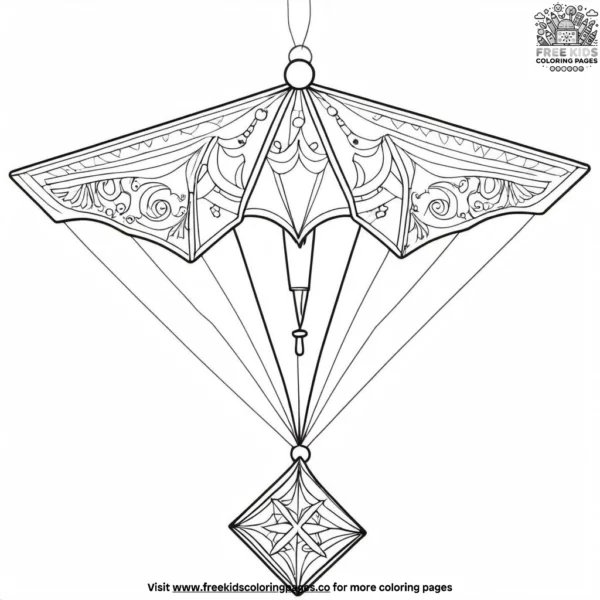 Kite ornament coloring pages