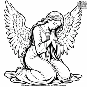 Kneeling Angel Coloring Pages