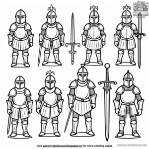 Knights armor coloring pages