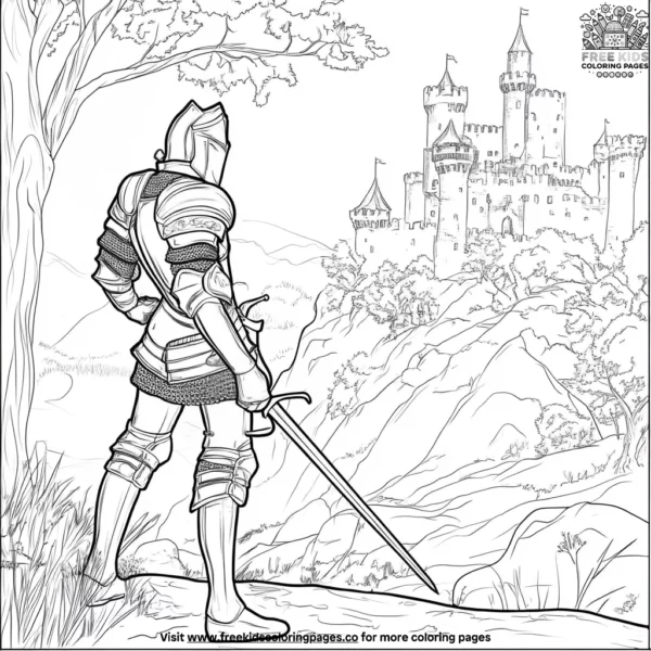 Knight's quest coloring pages