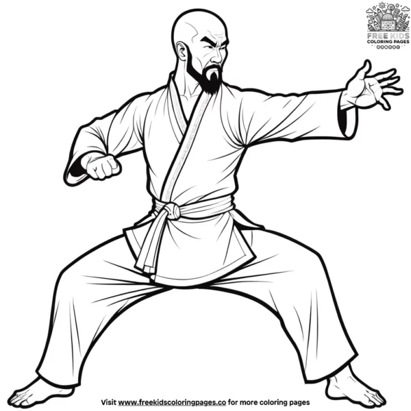 Kung fu stance coloring pages