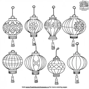 Lantern Decor Coloring Pages