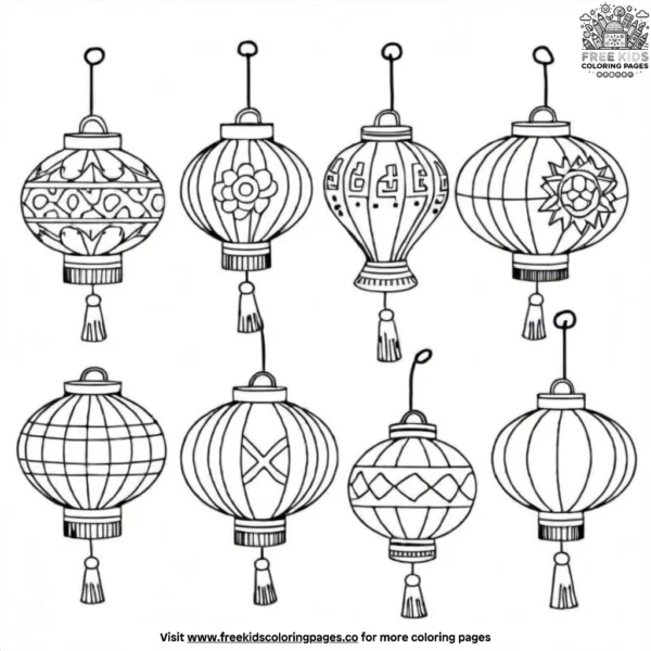 Lantern decor coloring pages