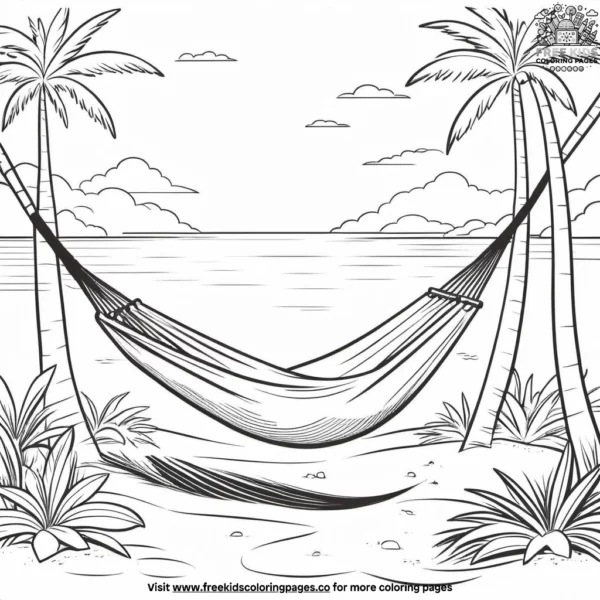 Lazy hammock day coloring pages