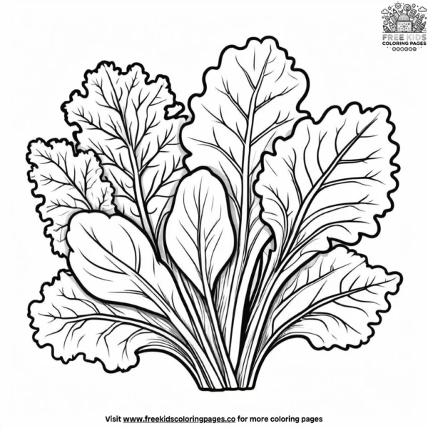 Leafy green veggies coloring pages