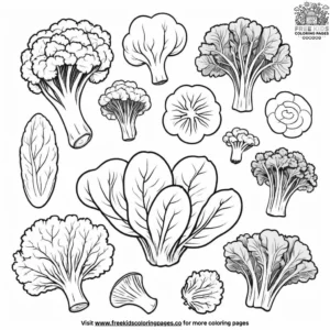 Leafy Greens and Veggies Superfoods Coloring Pages