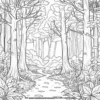 Leafy Trees Coloring Pages