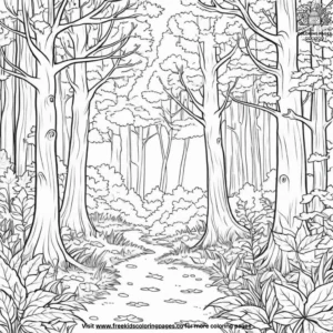 Leafy Trees Coloring Pages