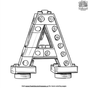 Lego Letter A Coloring Pages