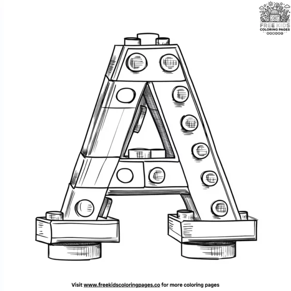 Lego letter a coloring pages