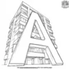 Letter A Building Coloring Pages