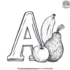 Letter A Fruits Coloring Pages