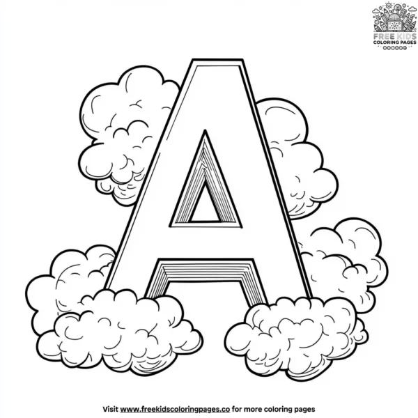 Letter a in the sky coloring pages