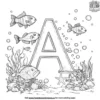 Letter A Under the Sea Coloring Pages