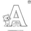 Letter A with Fun Toys Coloring Pages