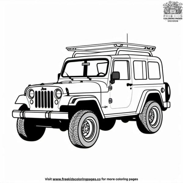 Lifeguard jeep beach coloring pages