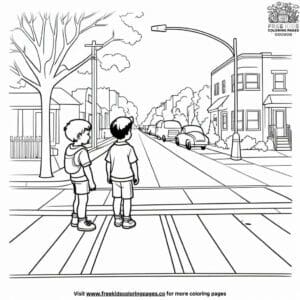 Look Both Ways Coloring Pages