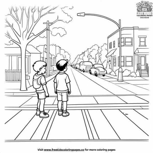 Look both ways coloring pages