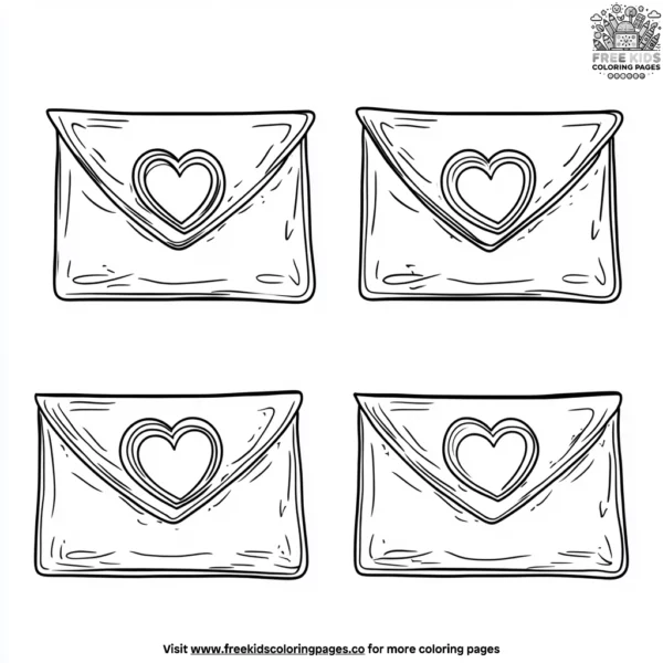 Love letters coloring pages