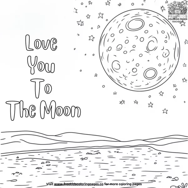 Love you to the moon coloring pages