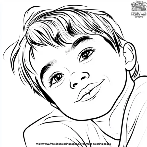 Loving and caring faces coloring pages