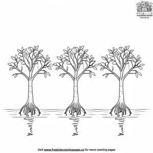 Lush Coastal Mangroves Coloring Pages