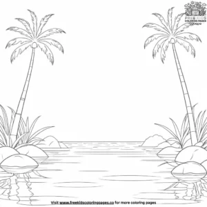 Lush Tropical Lagoon Coloring Pages