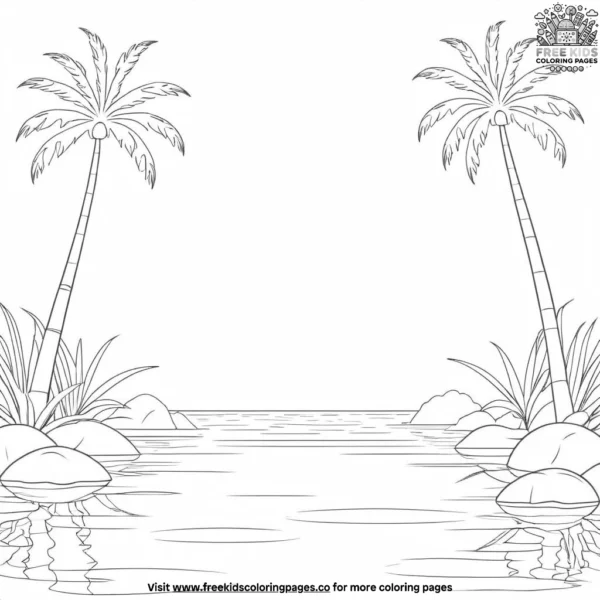 Lush tropical lagoon coloring pages