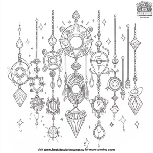 Magical amulet coloring pages