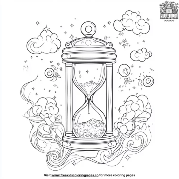 Magical hourglass coloring pages