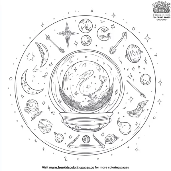 Magical orb coloring pages